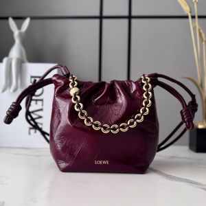 Loewe Mini Flamenco Purse In Hagfish Burgundy