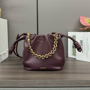 Loewe Mini Flamenco Purse In Mellow Nappa Lambskin Burgundy