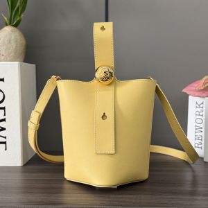 Loewe Mini Pebble Bucket Bag In Smooth Calfskin Butter