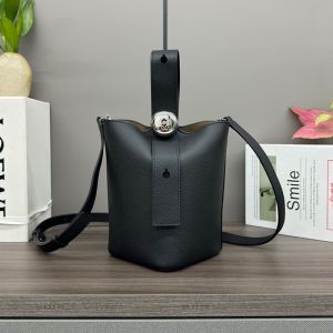 Loewe Mini Pebble Bucket Bag In Soft Grained Calfskin Black