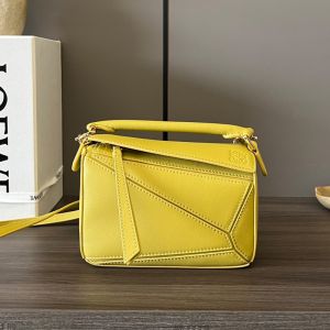 Loewe Mini Puzzle Bag In Classic Calfskin Bright Ochre