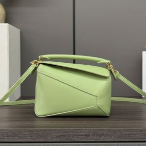 Loewe Mini Puzzle Edge Bag In Classic Calfskin Light Green
