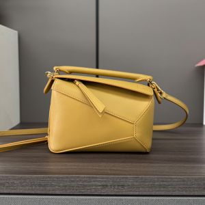 Loewe Mini Puzzle Edge Bag In Classic Calfskin Desert Yellow