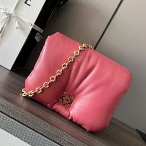Loewe Puffer Goya In Shiny Nappa Lambskin Plumrose
