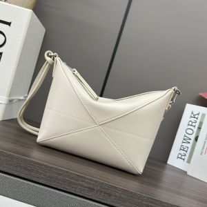 Loewe Puzzle Fold Pouch In Shiny Nappa Calfskin Sea Salt