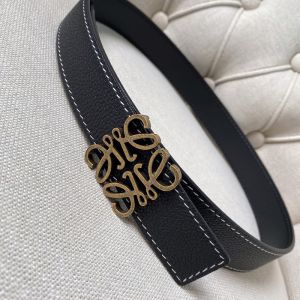 Loewe Reversible Anagram Belt In Togo Calfskin Black