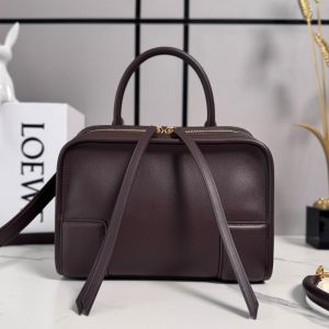 Loewe Small Amazona 180 Bag In Soft Calfskin Dark Chestnut