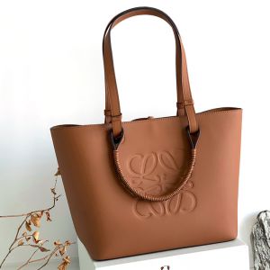 Loewe Small Anagram Tote In Classic Calfskin Brown