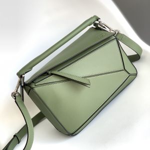 Loewe Small Puzzle Bag In Classic Calfskin Avocado Green