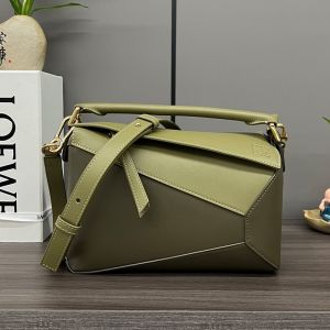 Loewe Small Puzzle Edge Bag In Bicolor Calfskin Khaki Green/Olive