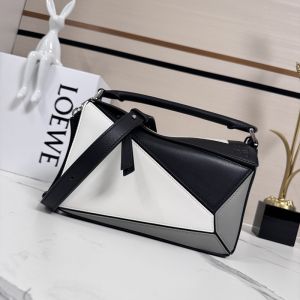 Loewe Small Puzzle Bag In Nappa Calfskin Grey/Light Ghost