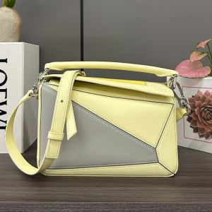 Loewe Small Puzzle Bag In Nappa Calfskin Pale Grey/Light Citrine