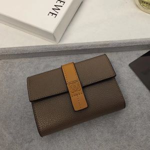 Loewe Small Vertical Wallet In Soft Grained Calfskin Coffee
