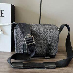 Loewe XS Military Messenger Bag In Anagram Jacquard Grey