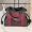 Loewe Large Flamenco Clutch In Marquetry Squares Motif Nappa Calfskin Black/Burgundy
